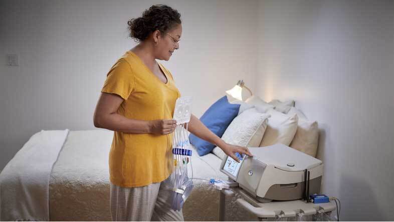 a home dialysis patient using a home dialysis machine