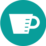 Measuring cup circle icon