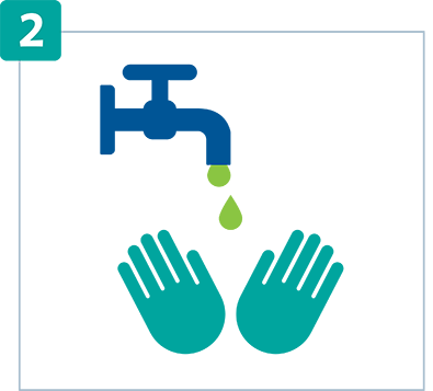 Wash your hands and access site.