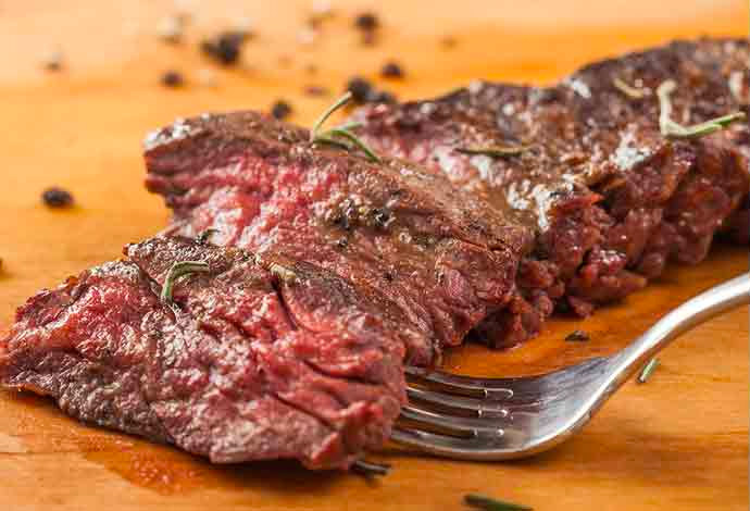 Bourbon glazed skirt steak and sandwich