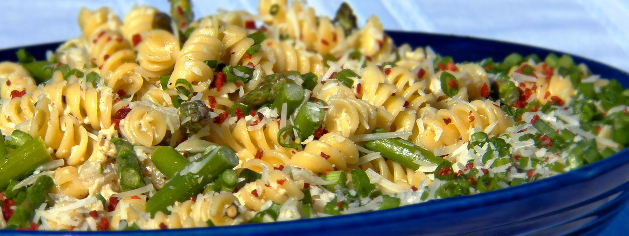 Spaghetti asaparagus cabonara wide enlarged