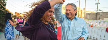 a man and a woman dancing