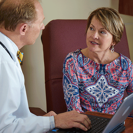 Woman inquiring about dialysis